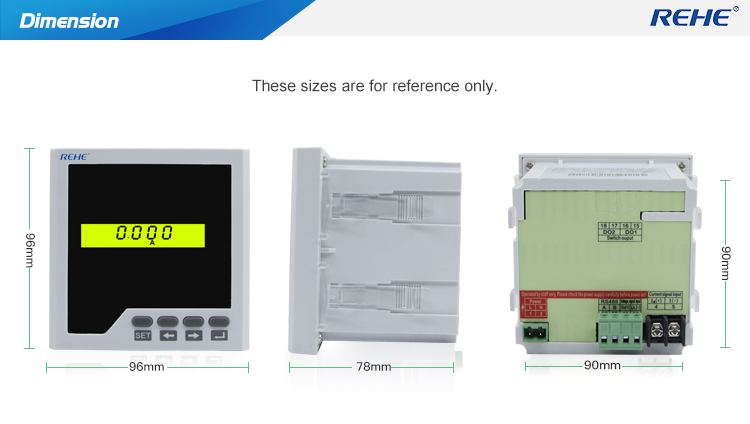 Multimeters 96*96mm Single Phase Multi- function Power Meter With RS485/ MODBUS-RTU Protocol