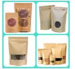 Zipper Custom Printing Heat Sealing Kraft Paper Bags With Window For Tea