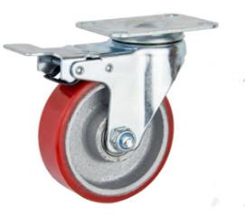 Quality 4 Inch Locking Wheels Pu Wheels Castors With Brakes wholesale