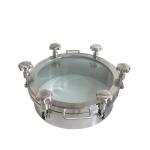 304 316 Tank Manway Water Manhole Cover With Sight Glass 300mm-600mm
