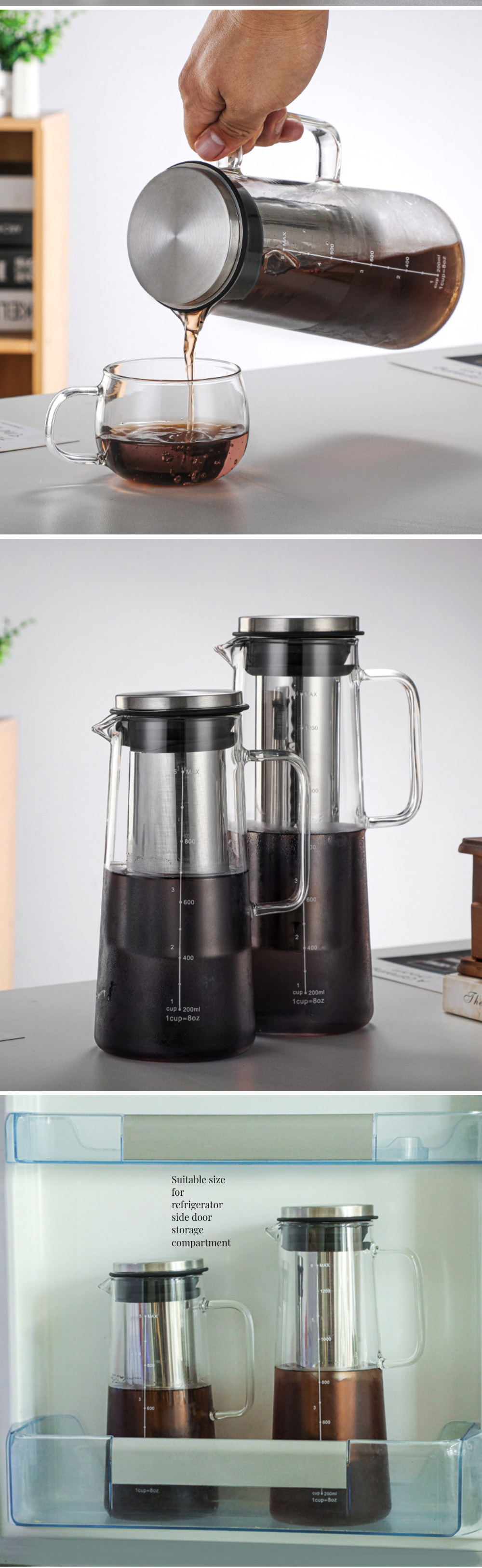 High Temperature Resistant Portable Glass Water Bottle for Coffee and Fruit Infusions
