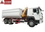 Hydraulic Waste Bin Trucks Foldable Crane Carbon Steel Box Easy Operation