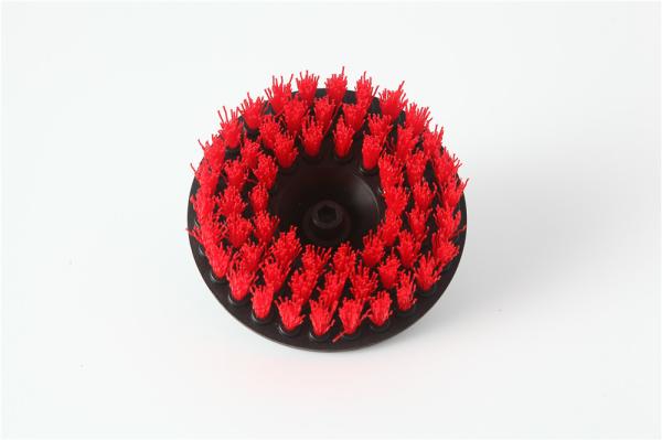Red color hard bristle 5" diameter car carpet cleaning drill brushes