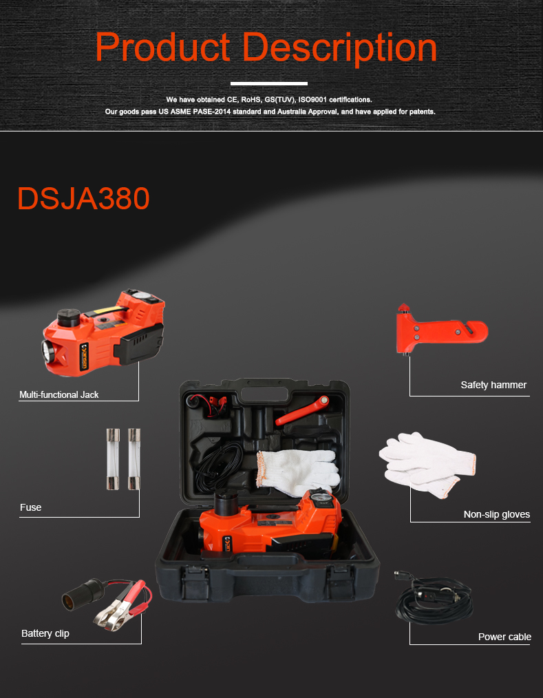 3 Ton 5 Ton Multifunctional Hydraulic Floor Jack With Air Compressor Black