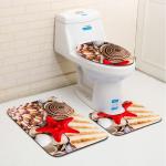 Dolphin Beach Toilet Seat Cushion Anti Skip Toilet Tank Cover Set