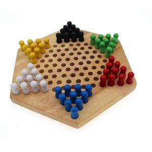 Quality Chinese Checkers Educational Board Game Hexagon Wooden Chess Board For Adults Kids wholesale
