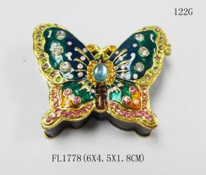 Quality Latest nice pewter fashion butterfly shape custom jewelry packing box wholesale
