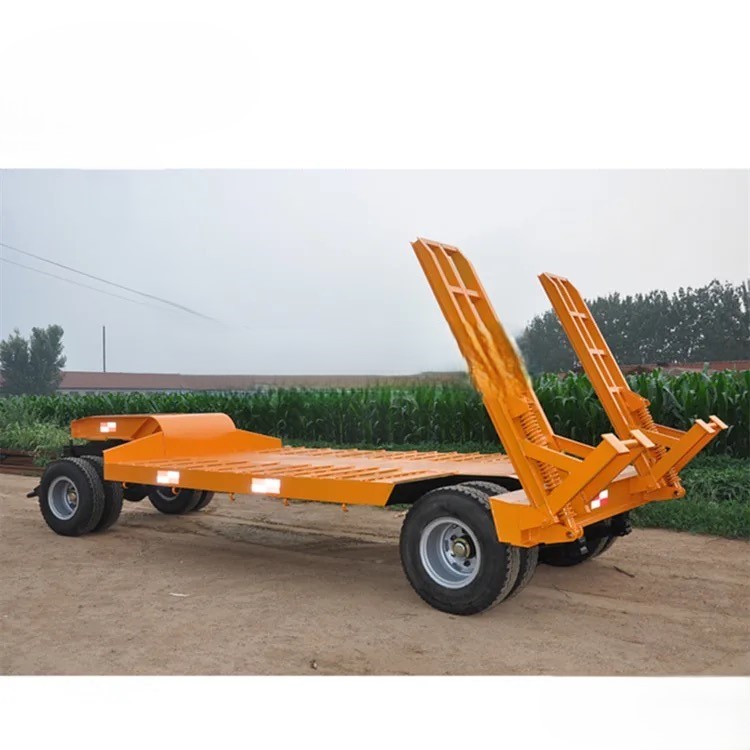 Heavy Duty Excavator Trailer Hydraulic Ramp System Low Bed Draw Bar Full Trailer