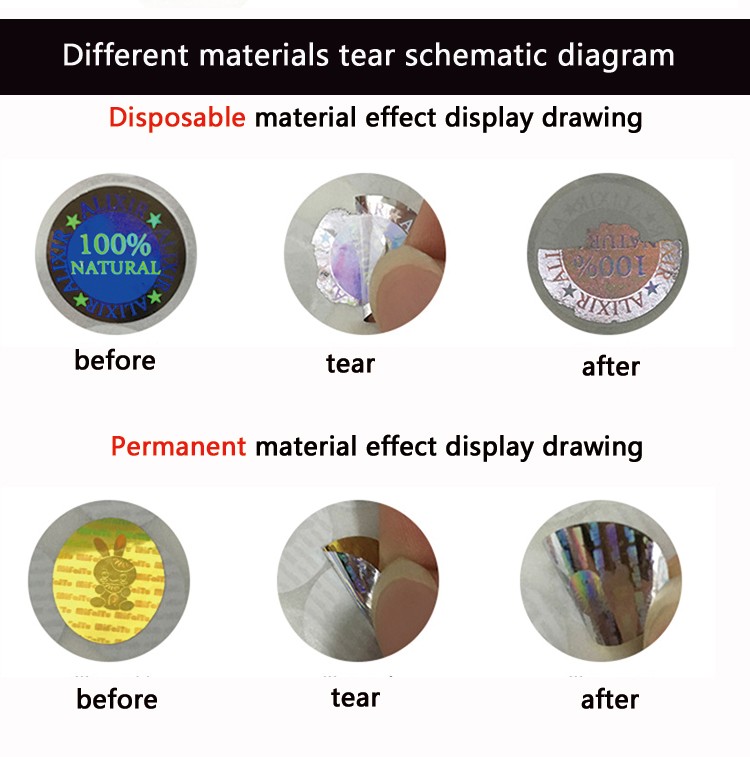 Colorful Tamper Evident Security Labels For Protection