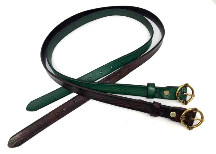 3.5mm Handcraft Womens Genuine Leather Belt Custom Logo