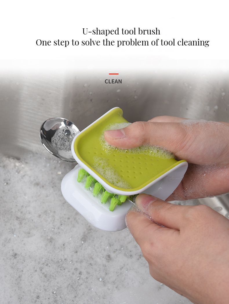 Customized Size Multi Functional Blade Brush for Department Stores Cutlery Cleaner Brush