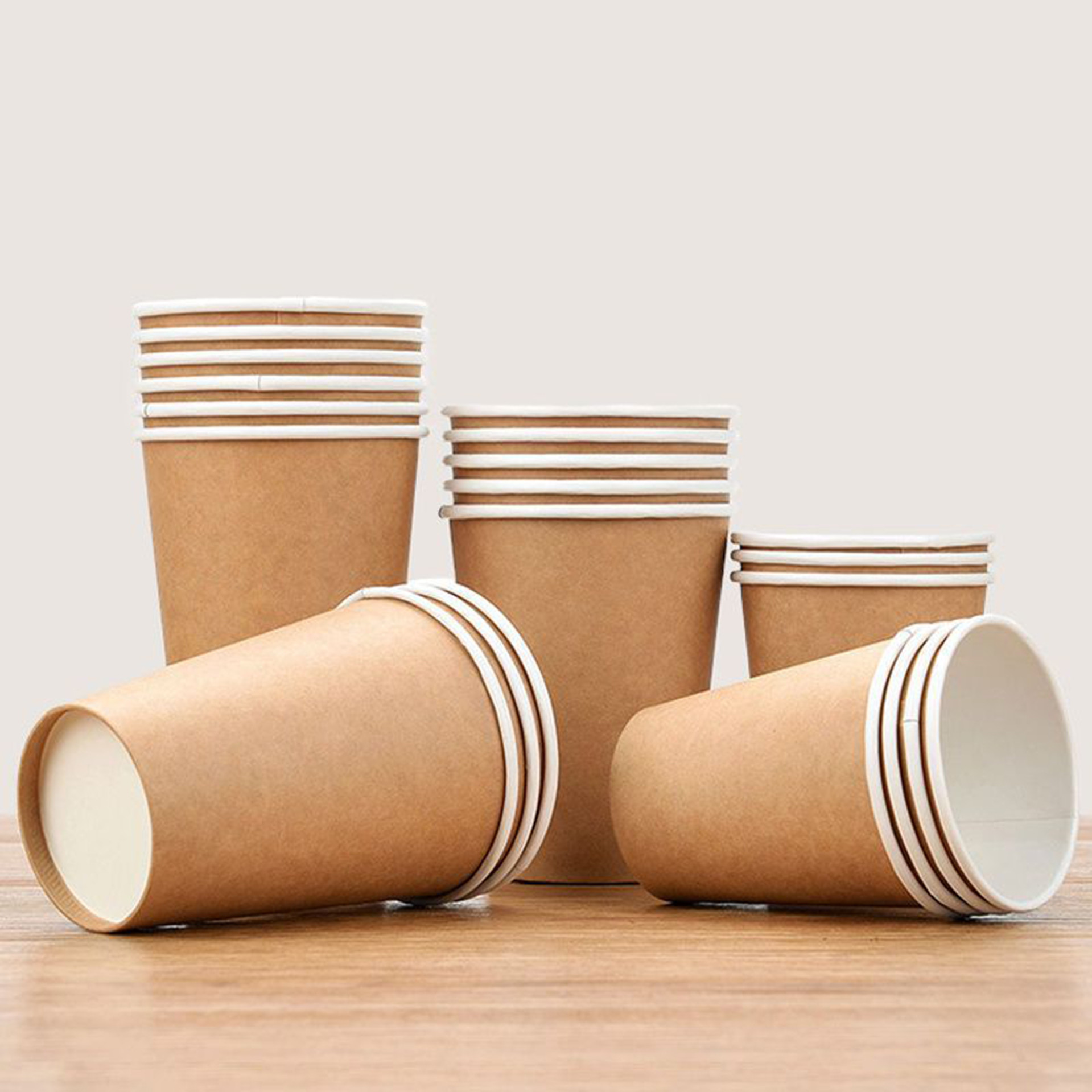 Biodegrable Disposable Paper Tableware 16oz 22oz Disposable Paper Coffee Cups