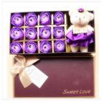 New creative promotion gift product wedding gift 12 flower soap with bear