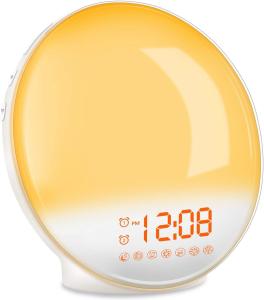 Quality Acrylic RGB Sunrise Simulation Alarm Clock FM Radio Natural Wake Up Light wholesale