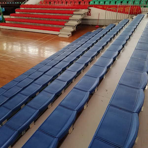 Yellow Color Retractable Bleacher Seating Anti Slip Retractable Tiered Seating