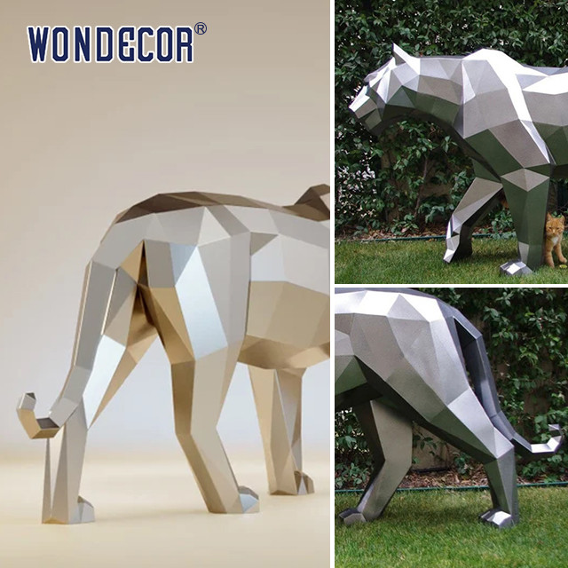 Majestic Forged Metal Sculpture Large Scale Public Art Geometric Tiger