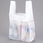 White Biodegradable Plastic Shopping Bag For Food / T Shirt