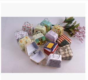 Quality New promotional gift customed logo handbag shape tin package gift candy box case wholesale