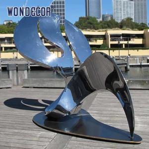 Quality Large outdoor square forged metal modern geometric shape stainless steel sculpture wholesale