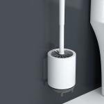 Bendable Silicone Toilet Bowl Brush With Non Slip Plastic Handle