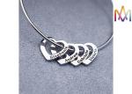10.5g Heart Charm Womens Engraved Bracelets Bangles
