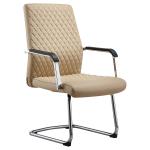 Chromed SS Modern Executive Chairs No Wheels PU Upholstery SGS