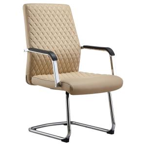 Quality Chromed SS Modern Executive Chairs No Wheels PU Upholstery SGS wholesale