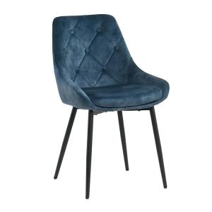 Quality Blue Padded Velvet Dining Chairs Bedroom Velvet Upholstered Dining Room Chairs wholesale