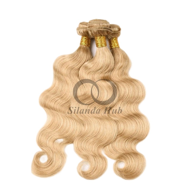 #27 Honey Blonde Body Wave Remy Human Hair Bundles Sew In Weave Bundles Brazilian Bundle Deals