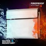 Extra Large Fireproof Bag , Fire Resistant Document Pouch 15x12x5 Inch