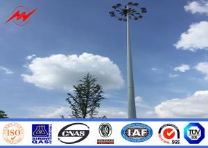 Quality 25m powder coating sports center high mast pole lighting with lifting system wholesale