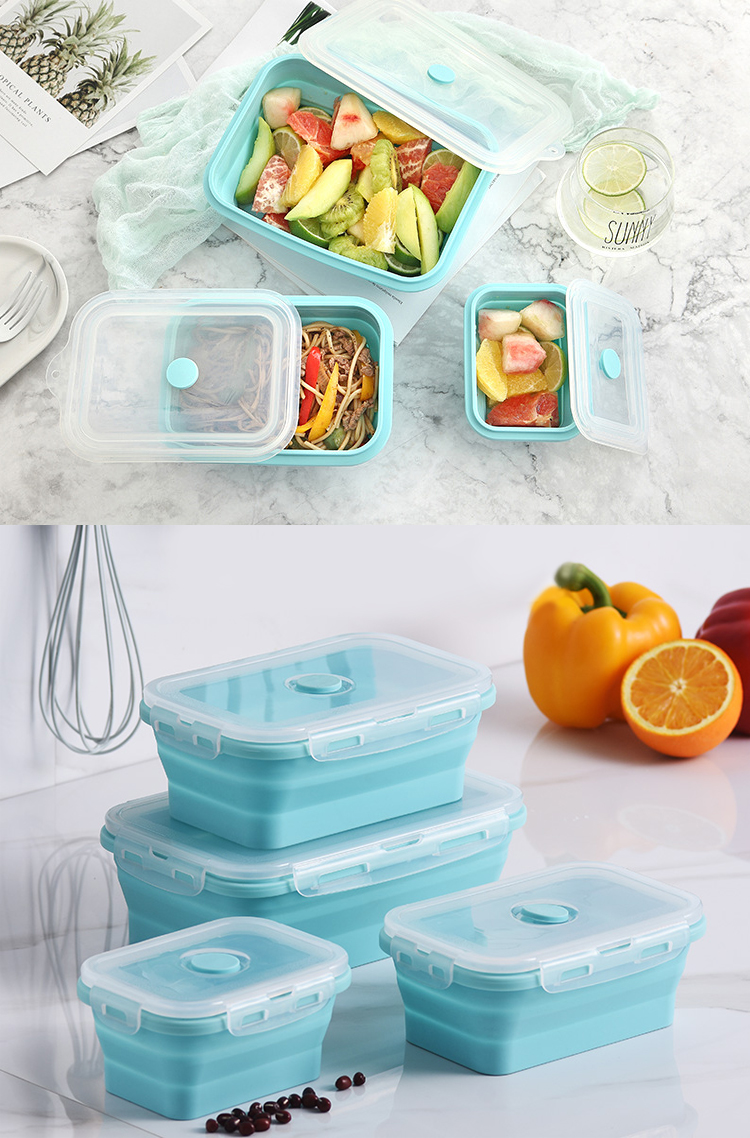 Bpa Free 550ml 1L 3L Camping Foldable Lunch Box