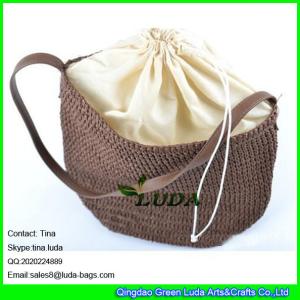 Quality LDZS-015 girls handbag paper straw crochet beach shoulder bag wholesale