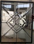Patina and brass came decorative glass for wooden door 25.4MM thickness