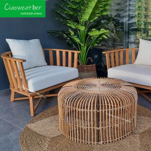 Quality Outdoor Patio Furniture Teak Wood Garden Chaise Lounge Sofa Set with Prices and Mail Packing N wholesale
