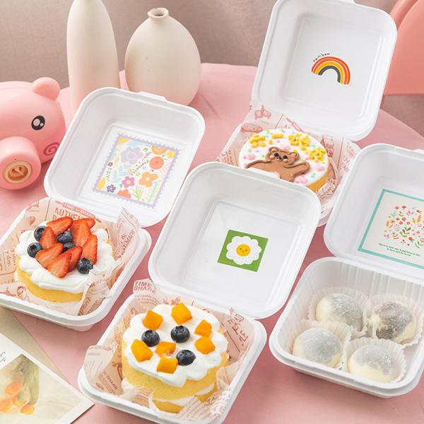 custom biodegradable sugar cane bagasse donut pastry cake packaging food