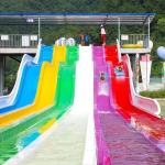 Multi Lane Rainbow Water Slide Fiberglass Customized Size 180 Guests/Hr