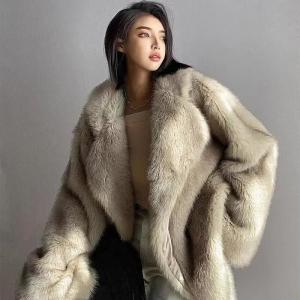 Quality 2023 Luxury Winter Fur Coat Fashion Racoon Fox Fur Coat for Women wholesale