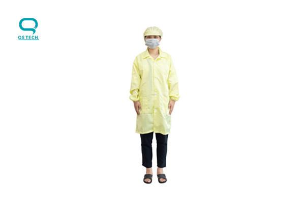 Cheap ESD 100D Cleanroom Smock Gown Polyester Workwear Uniform for sale