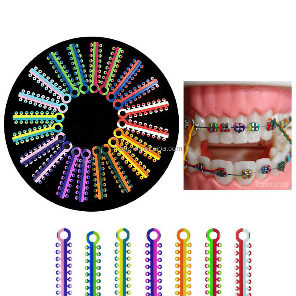 Multi Color Orthodontic Ligature Ties Elastic O Rings For Dental Treatment