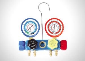 Quality Aluminum Refrigerant Pressure Gauge , Dual Air Conditioning Hvac Gauge Set wholesale