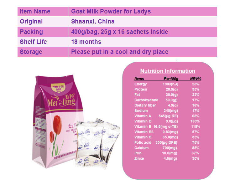 Desalination Spots Dried 400gm Women Goat Milk Powder