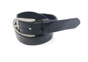 Quality Ladies Embossed Leather Belt / Pants Or Jeans Waist Belt With Zinc Alloy Buckle wholesale