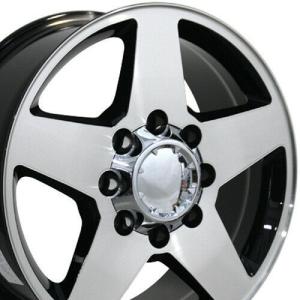 Quality 20x8.5 Chevrolet Silverado Replica Wheel Sierra 8 Lug 8x165 Blk Mach'D Truck 5503 wholesale