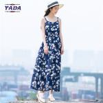Summer beach floral spaghetti straps maxi latest party designs 100% cotton white