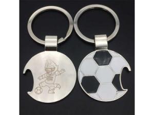 Quality Promotion Football Engrave Keychain Bottle Opener,Die Casting zinc alloy 2D football shape keychain beer bottle opener, wholesale