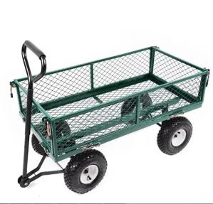 Quality Effortless Garden Transport with 500LBS Capacity Steel Mesh Deck Flower Trolley wholesale