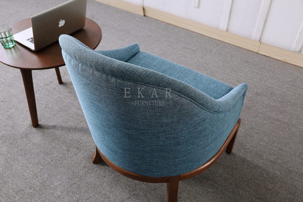 Fabric Leisure Wood Armchair Living Room Chair