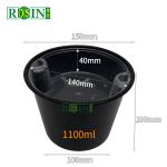 Two Layers Takeaway Food Container Snap On Black Disposable Soup Bowls