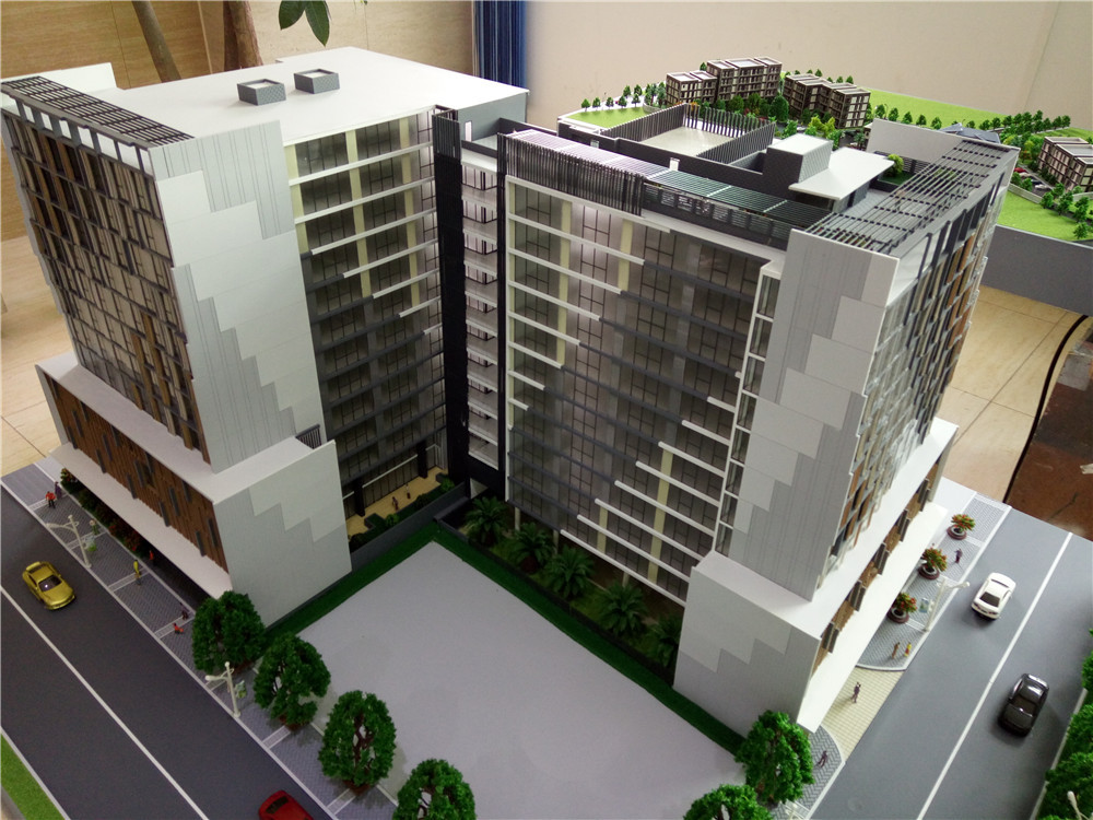 Miniature Scale Apartment Building Model Acrylic Plastic Material 1 . 2 * 0 . 8M
